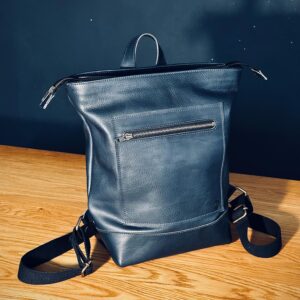 Zaino "ENEA" in pelle blu navy